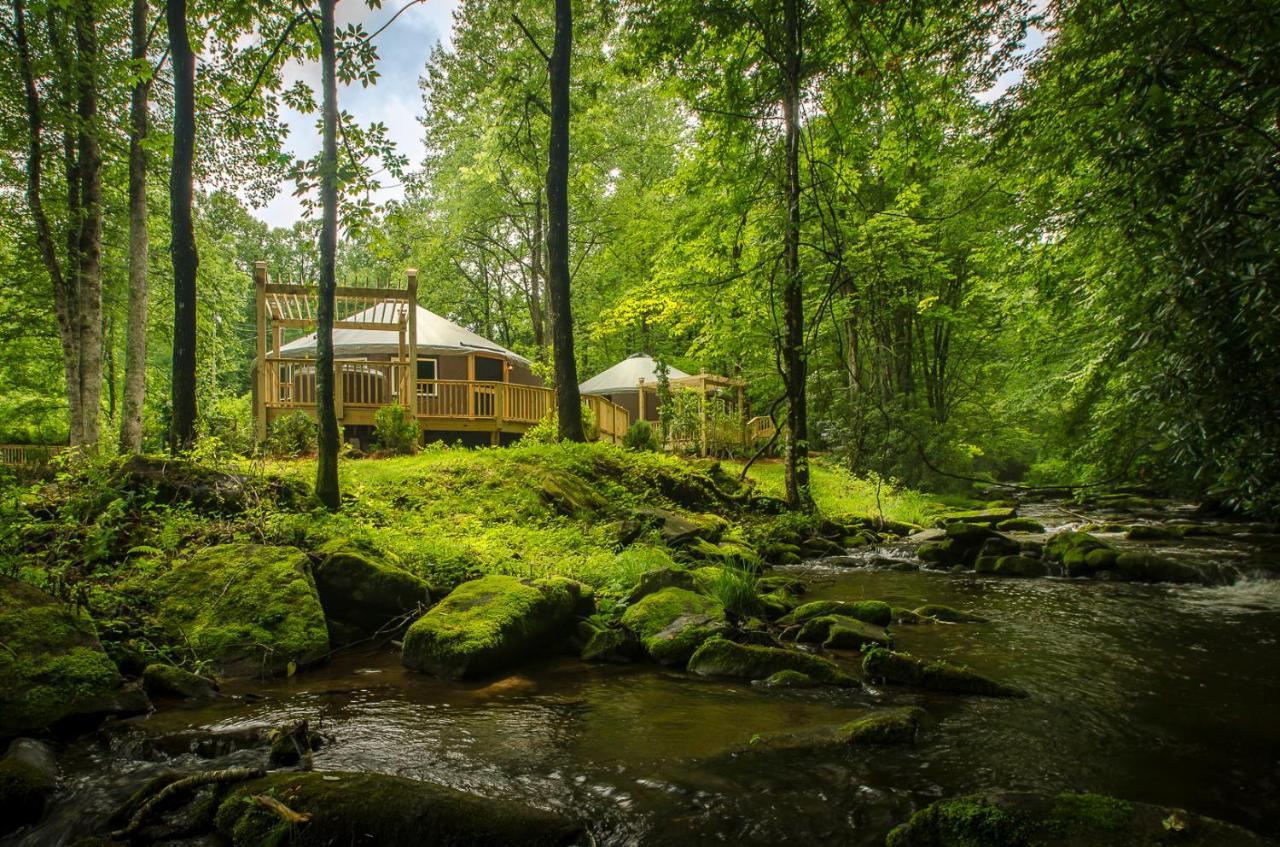 Spring Ridge Luxury Yurt - Creekside Glamping With Private Hot Tub Villa Topton Екстериор снимка